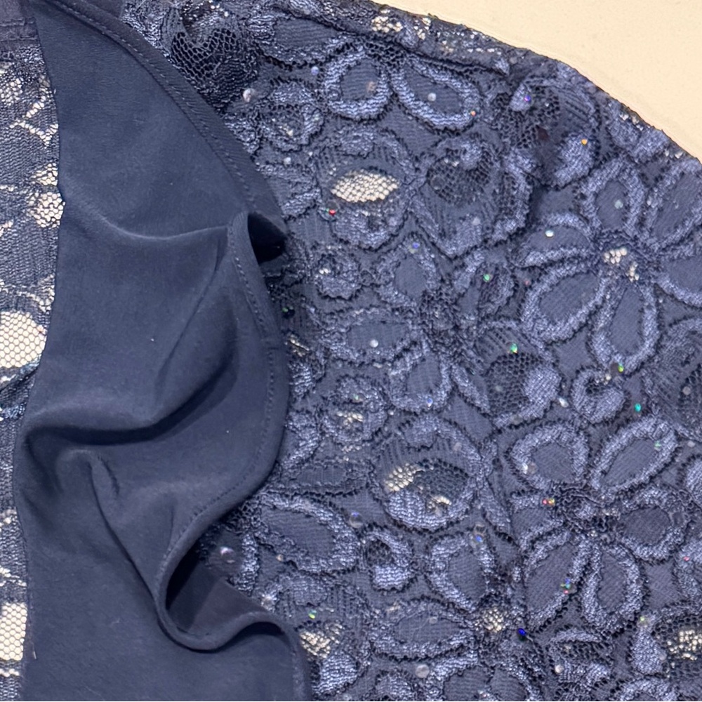 R&M Richards Vintage Blue Lace Ruffled Jacket with Sequins Women’s Size 18W NWOT - Picture 7 of 10